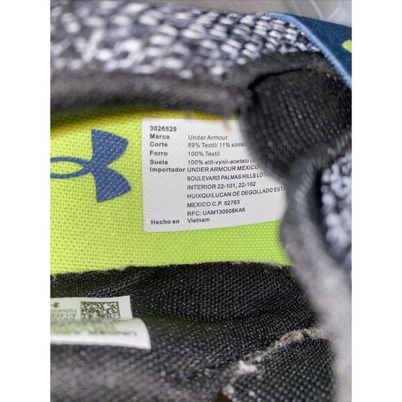 boys under armour shoes size 1 Kids Slip On Gray Sneaker Gym Run - Picture 7 of 10